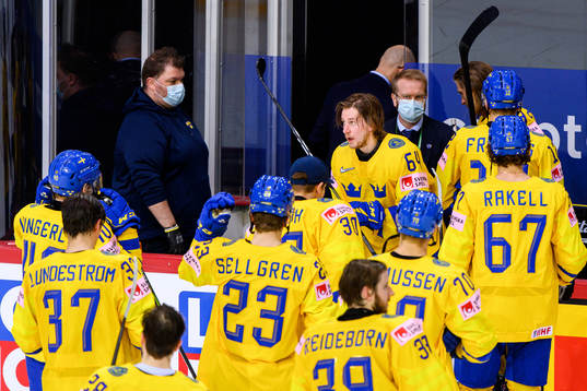 Jonathan Pudas of Sweden looks dejected