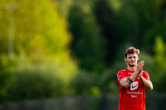 Ole Didrik Blomberg of Brann looks dejected