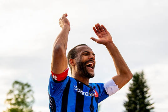 Yaw Ihle Amankwah of Stabæk celebrates