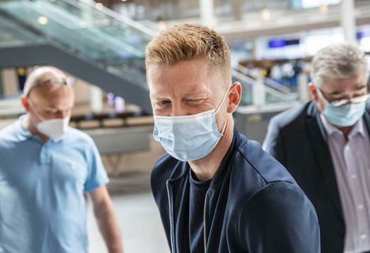 [DK=20210528: Herrelandsholdet i CPH Lufthavn før afrejse