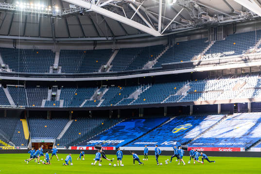 Players stretch