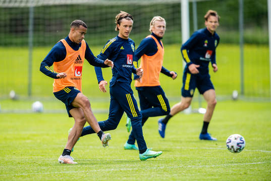 Robin Quaison, Kristoffer Olsson and Emil Forsberg
