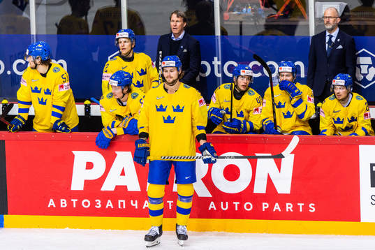 Adrian Kempe of Sweden looks dejected