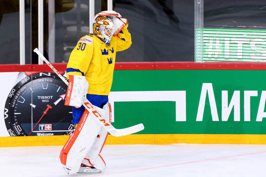 Goalkeeper Viktor Fasth of Sweden looks dejected