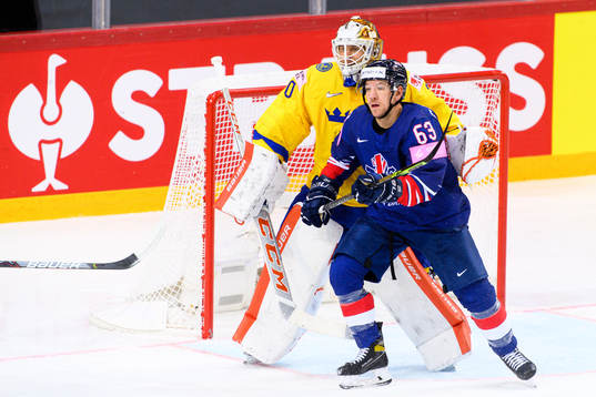 Goalkeeper Viktor Fasth of Sweden and Brendan Connolly of