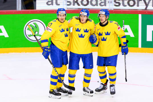 Pär Lindholm , Marcus Sörensen and Max Friberg of Sweden