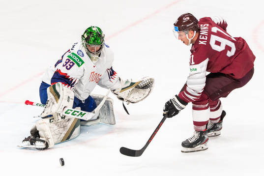 Goalkeeper Henrik Haukeland of Norway with a save against