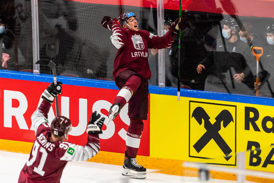 of Latvia Kristians Rubins of Latvia celebrates