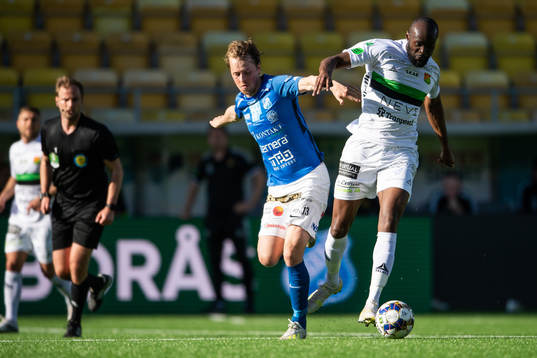 Norrbys Robin Strömberg och GAIS Boris Lumbana