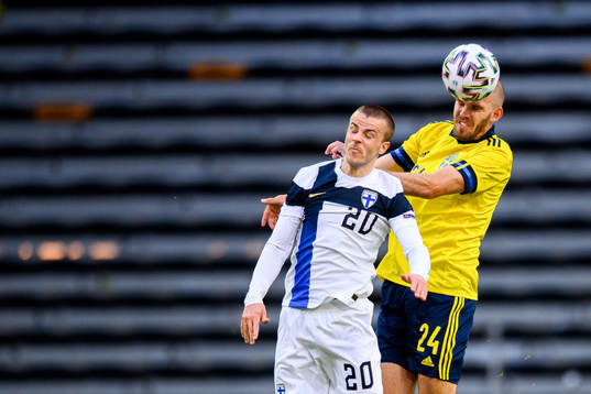 Roope Riski of Finland and Marcus Danielson of Sweden