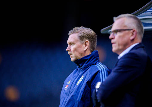 Janne Andersson, head coach and assistant coach Peter