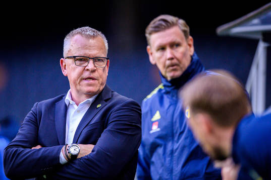 Janne Andersson, head coach and assistant coach Peter