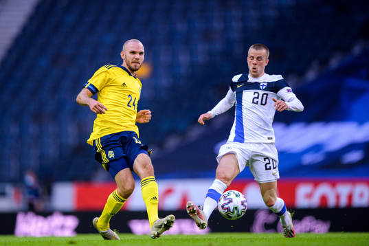 Marcus Danielson of Sweden and Roope Riski of Finland