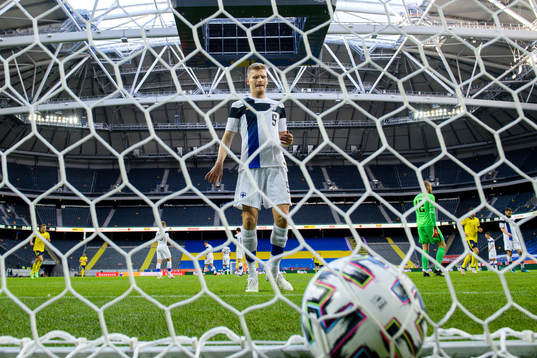 Juhani Ojala of Finland looks dejected