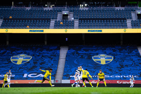 Jens-Lys Cajuste, Ken Sema and Mattias Svanberg of Sweden