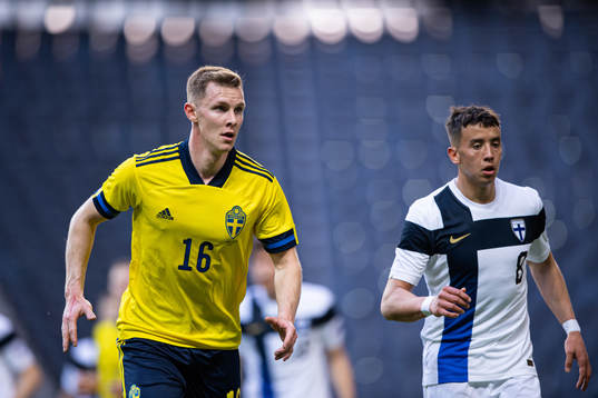 Emil Krafth of Sweden and Jasin Assehnoun of Finland