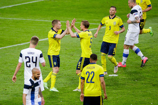 Sebastian Larsson, Pierre Bengtsson and Marcus Berg of