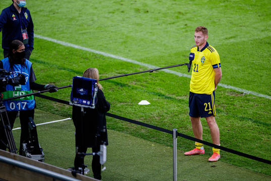 Dejan Kulusevski of Sweden is interviewed