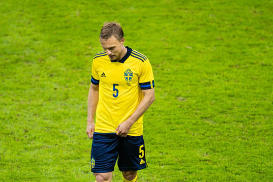 Pierre Bengtsson of Sweden looks dejected