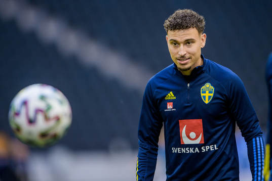 Jordan Larsson of Sweden prior to the international