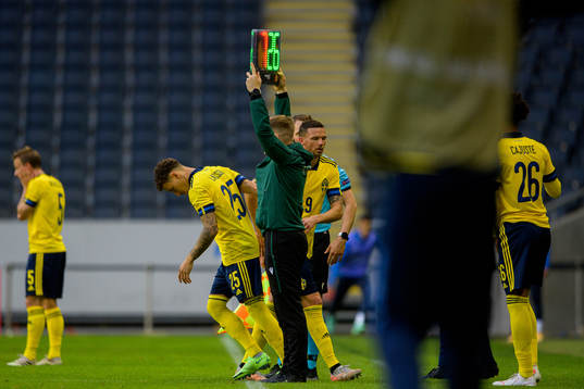 Jordan Larsson of Sweden as a substitute for Marcus Berg of