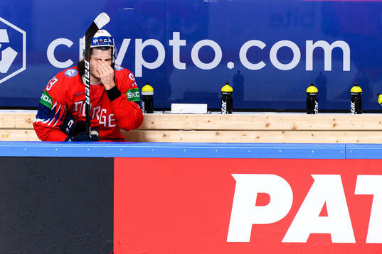 Thomas Valkvæ Olsen of Norway looks dejected