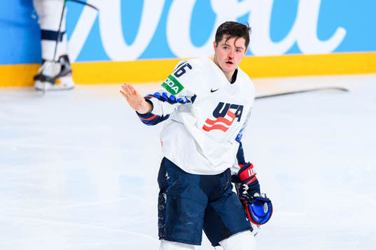 Ryan Donato of USA in pain