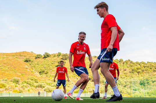 Erling Braut Haaland and Kristian Thorstvedt of the