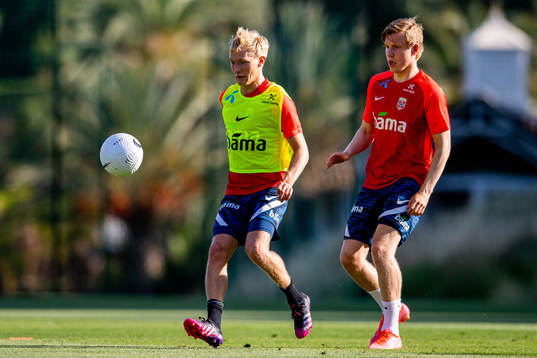Birger Meling and Jens Petter Hauge of the Norwegian