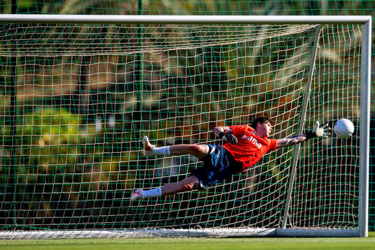 Goalkeeper Per Kristian Bråtveit of the Norwegian national