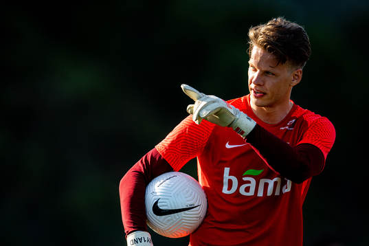 Goalkeeper Ørjan Håskjold Nyland of the Norwegian