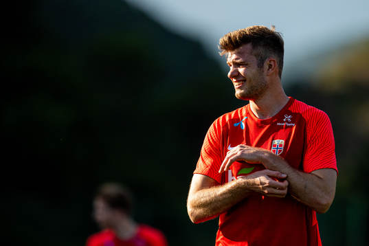 Alexander Sørloth of the Norwegian national football team