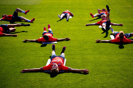 Birger Meling and the players of the Norwegian national