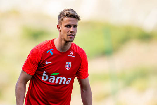 Kristoffer Ajer of the Norwegian national football team