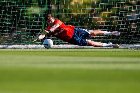 Goalkeeper Per Kristian Bråtveit of the Norwegian national