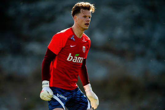 Goalkeeper Ørjan Håskjold Nyland of the Norwegian