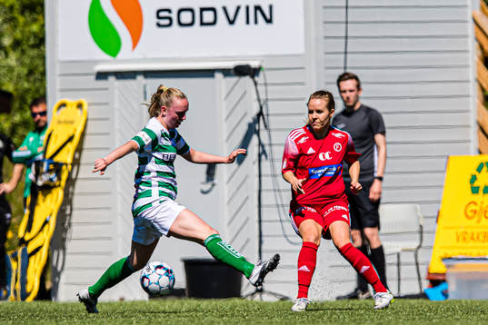 Andrea Sivertsen Broholm of KIL/Hemne and Mina Kjørum of