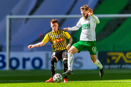 Häckens Tobias Heintz och Hammarbys Simon Sandberg