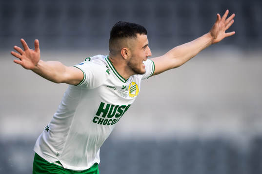Hammarbys Astrit Selmani jublar