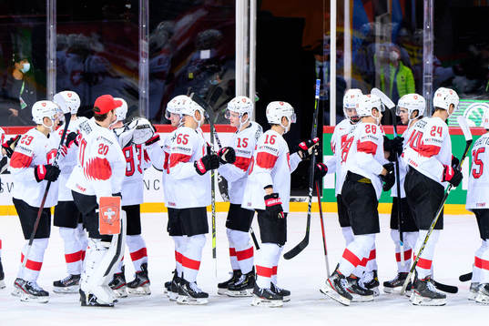 Players of Switzerland celebrate