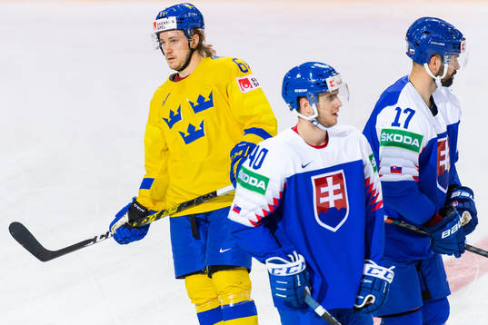 Jonathan Pudas of Sweden besides Milos Roman and David Buc