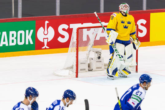goalkeeper Adam Reideborn of Sweden looks dejected