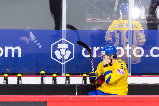 Filip Hållander of Sweden looks dejected