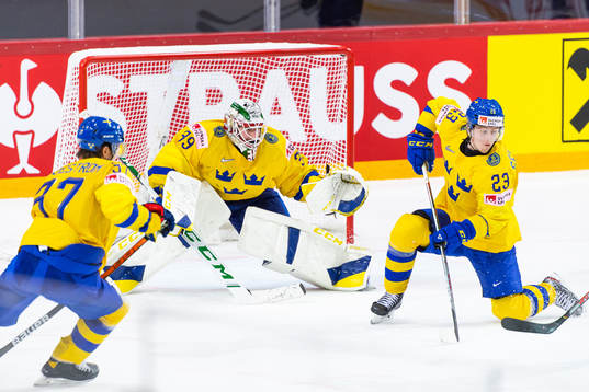 Isac Lundström, goalkeeper Adam Reideborn and Jesper