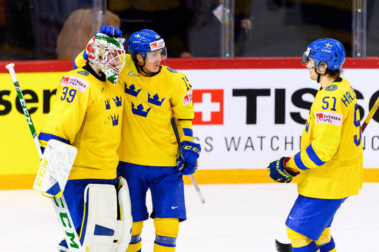 Goalkeeper Adam Reideborn, Marcus Sörensen and Filip