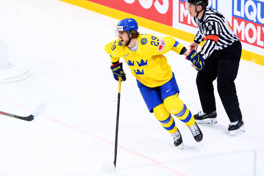Mario Kempe of Sweden in pain