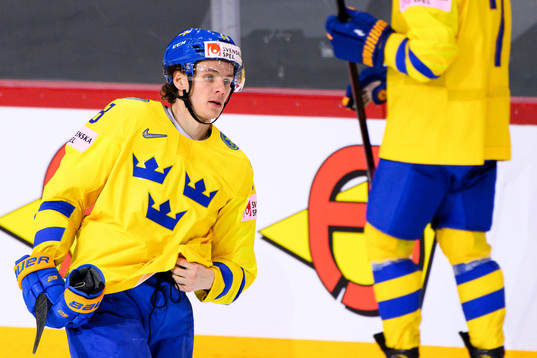 Victor Olofsson of Sweden celebrates the 2-1 goal