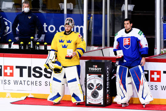Goalkeeper Adam Reideborn of Sweden and goalkeeper Adam