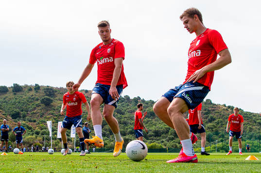 Alexander Sørloth and Julian Ryerson of the Norwegian