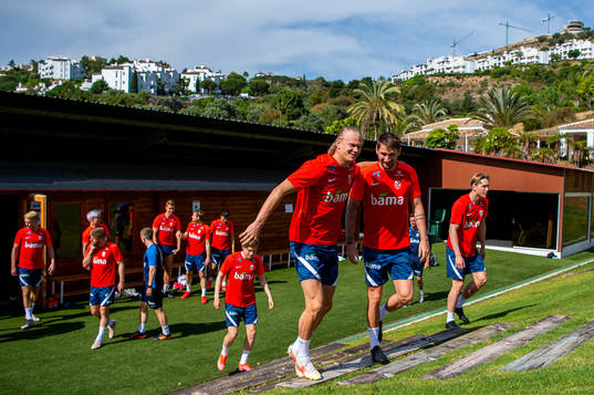 Erling Braut Haaland and Stefan Strandberg of the Norwegian